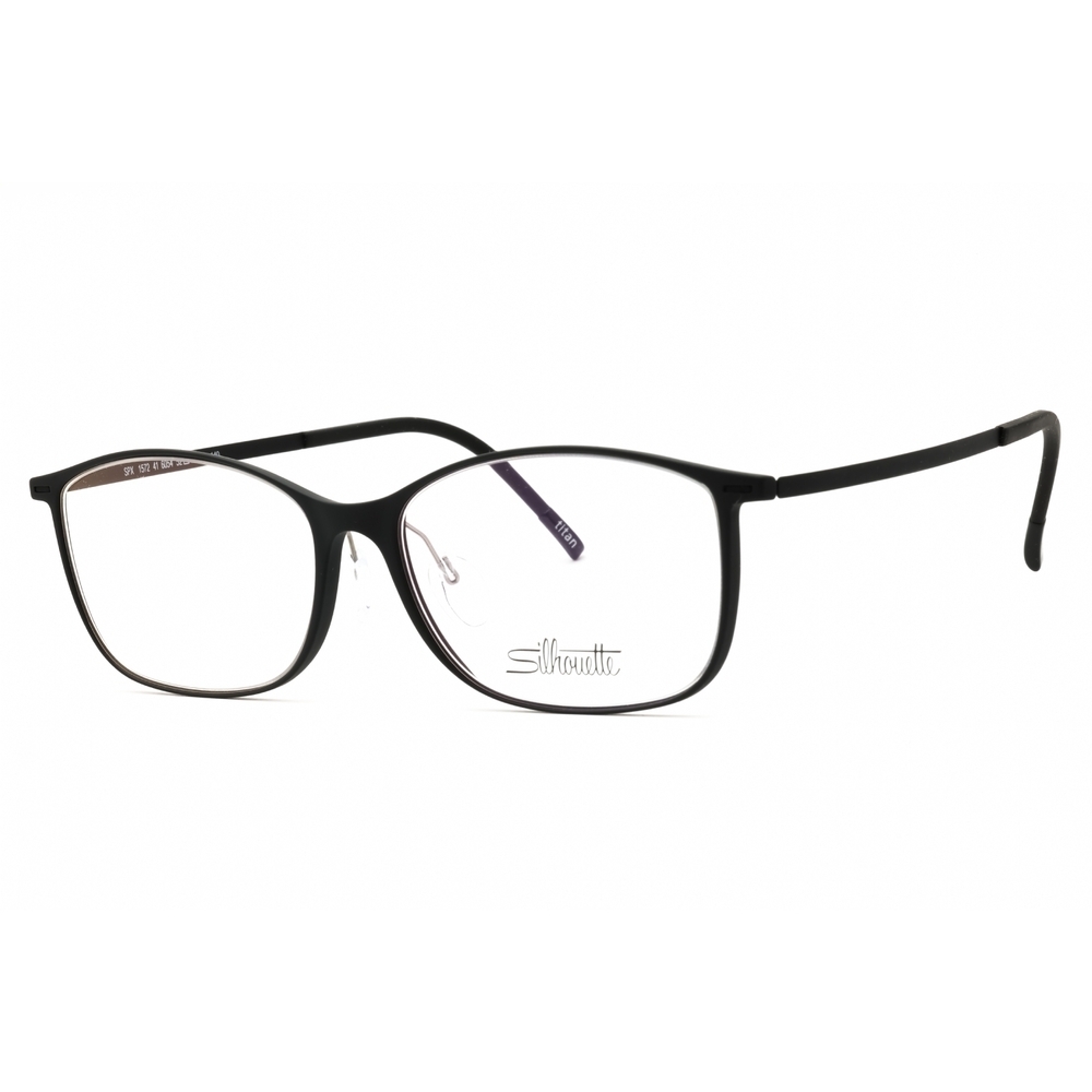 NWT Silhouette Urban Lite 1572/41 Black Matte Round 52mm Eyeglasses